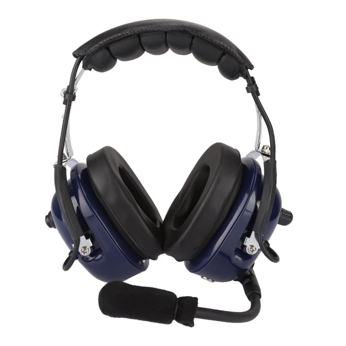 Algemene Luchtvaart Headset, Dubbele Stekker Pilotenkoptelefoon, 3.5mm Geluidsreductie Headset voor Piloten wit