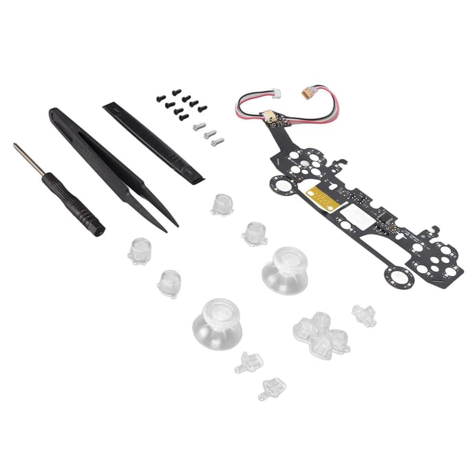 Boutons lumineux D-Pad 8 couleurs, 19 modes, kit de boutons lumineux LED classiques DIY pour PS5 black