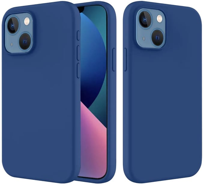 MobyDefend Hoesje - Geschikt voor iPhone 14 - Matte Siliconen Backcover - Blauw