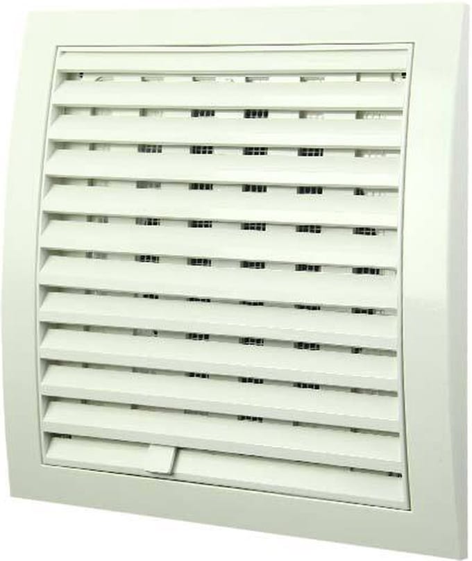 Muurrooster regelbaar 190x190 diameter: 125 wit - ND12R