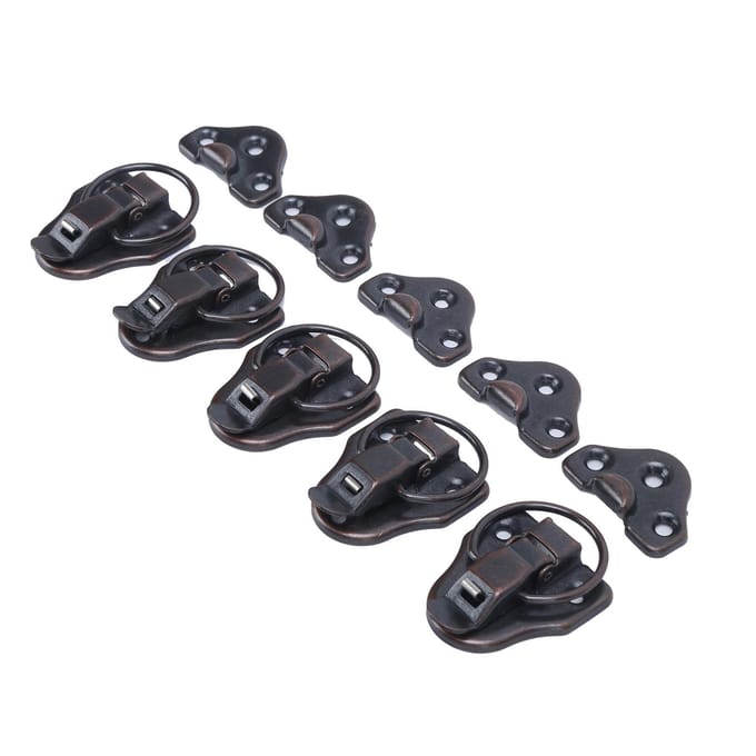 5 Sets Sluiting Hasp Antiek Legering Gereedschapskist Hardware Slot voor Kleine Objectdozen Poppenhuizen