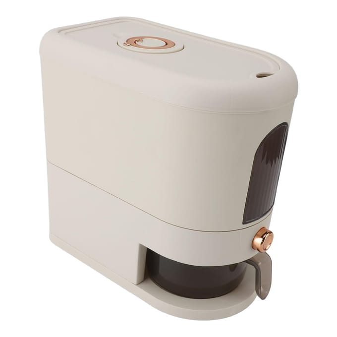 11lb Rijstdispenser Multifunctioneel Automatisch Grote Graancontainer Huishoudelijke Graandispenser Emmer Cream White gray