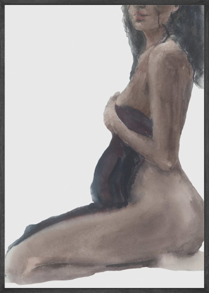 De Stralende Vrouw Waterverf Poster 30x40 cm