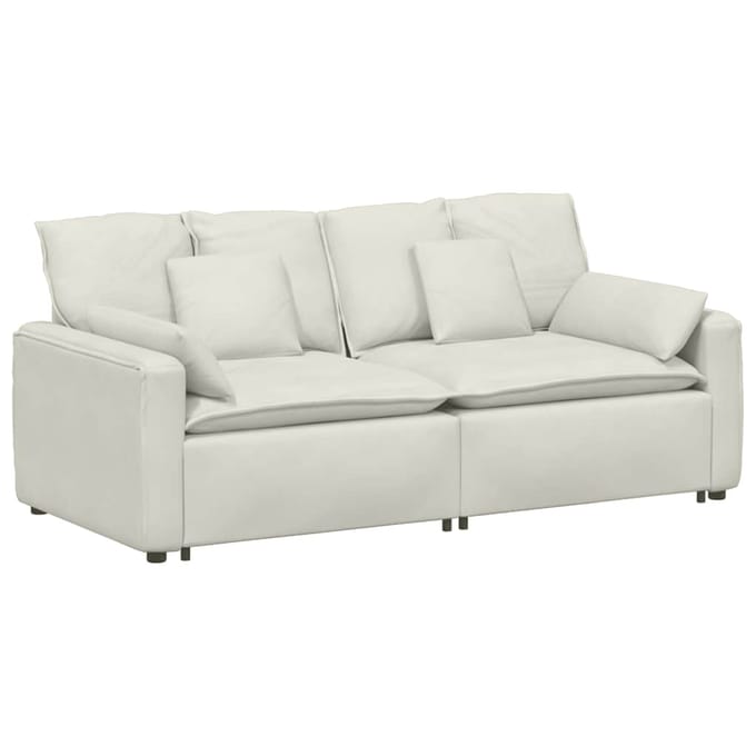 vidaXL - Modulaire - bank - met - kussens - crèmekleurig