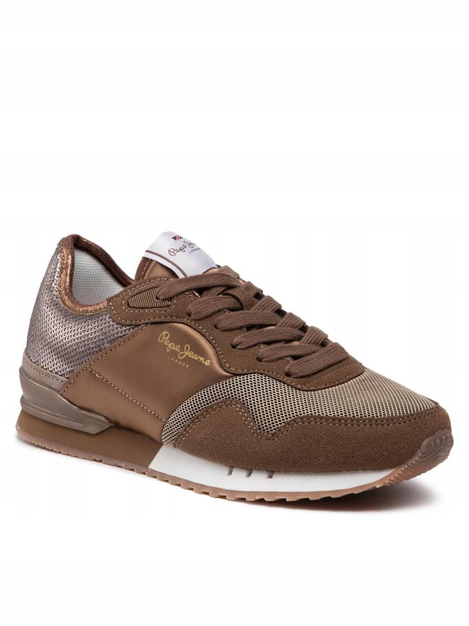 Pepe Jeans Sportschoenen Vetersluiting Bruin Met Logo 39 Awe brown