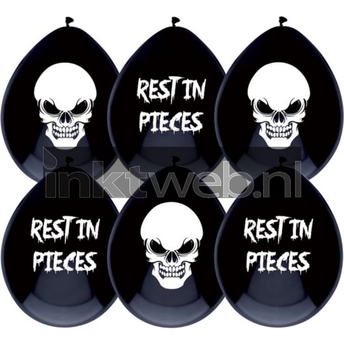 Boland ballonnen Halloween 6 stuks zwart (Origineel)