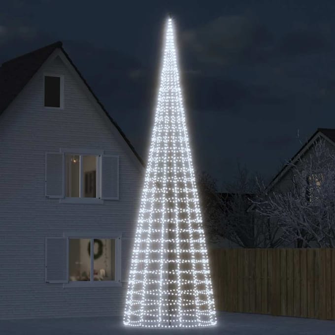 Vidaxl Kerstboom met Lampjes, Voor Mast, 3000 Koude Witte LED's, 800 cm