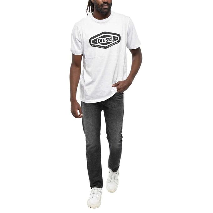 Diesel Heren Basis Logo T-Shirt (Wit)