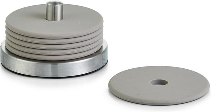 Zeller Glazenonderzetters - 6x stuks - grijs - siliconen - 10 cm