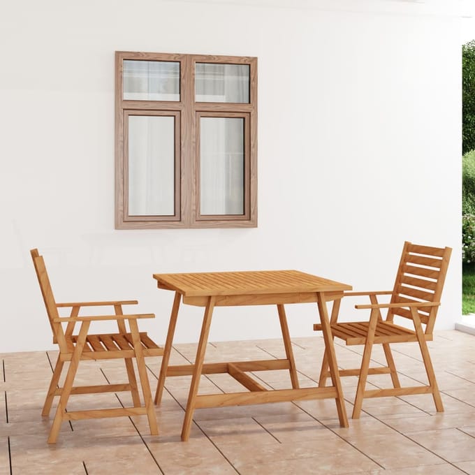 vidaXL - 3-delige - Tuinset - massief - acaciahout
