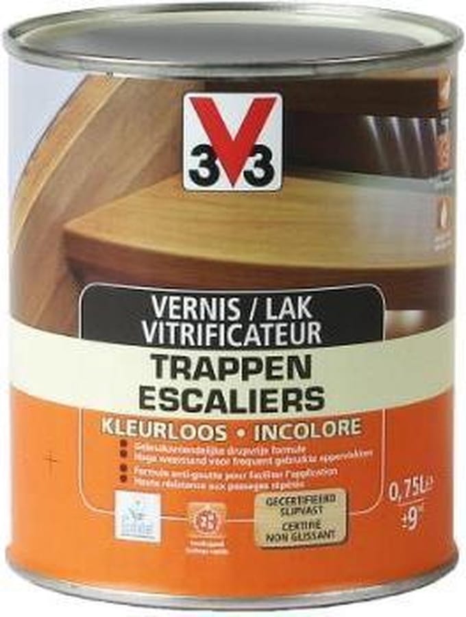 V33 Vernis Lak Trappen Transparant Hoogglans 750ml