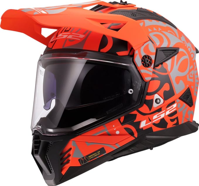 LS2 Helm Pioneer II Rangi MX702 mat oranje maat S