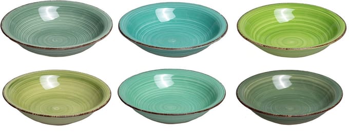 Studio Tavola Diepe Borden Summer Green ø 21 cm - 6 stuks