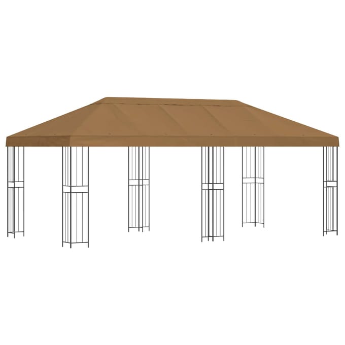 vidaXL - Tuinpaviljoen - 6 - x - 3 - m - Beige - Polyester - en - Staal - 190 - gsm