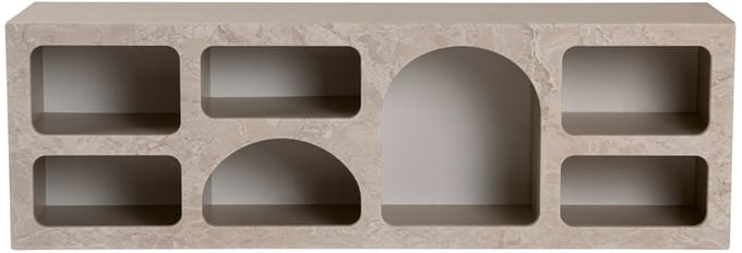 Asir - Troosten - Travertijnmarmer, zandsteen - 100% met melamine gecoat spaanplaat - 61 x 171 x 13 cm
