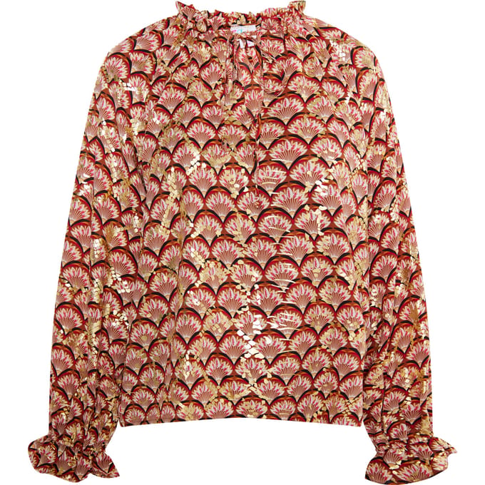 IZIA Blouse Dames Camel Veelkleurig