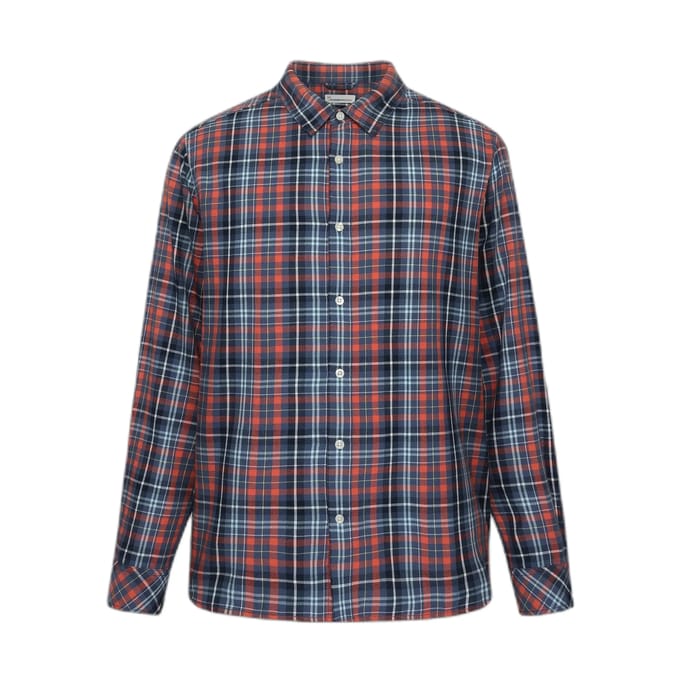 Karoblouse van flanel. KnowledgeCotton Apparel - GOTS/Vegan