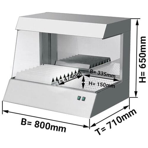 GGM Gastro Pommeswärmer - 650 Watt Zilver
