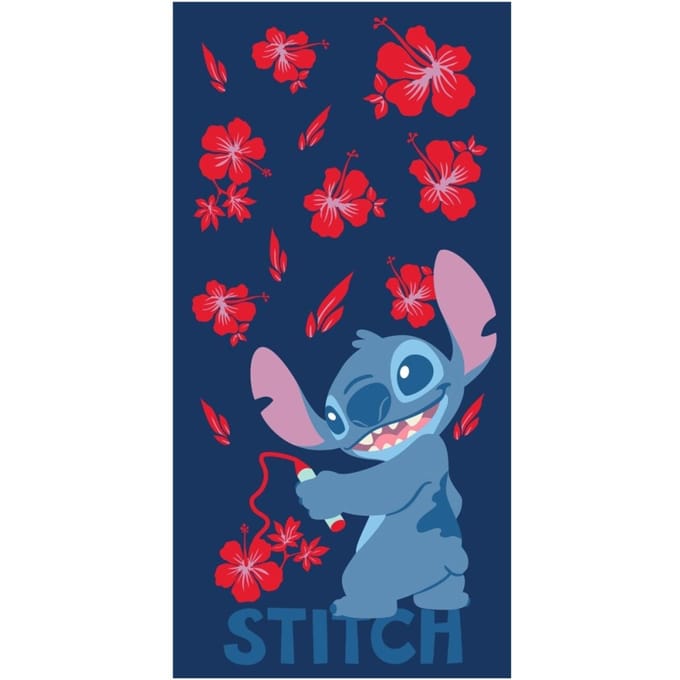 Stitch strandlaken flowers 70 x 140 cm polyester