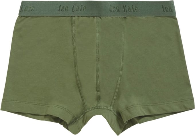 Ten Cate Basics organic cotton stretch shorts army green 2 pack voor Jongens | Maat 110/116
