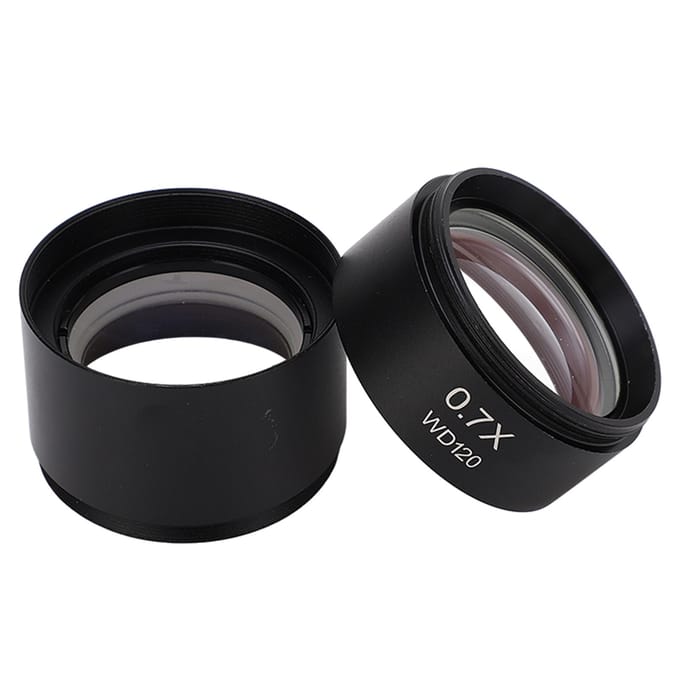 2 stuks Objectief Lens Set 0.7X 0.5X Aluminiumlegering Lichtgewicht Microscoop Hulp Objectief Lens