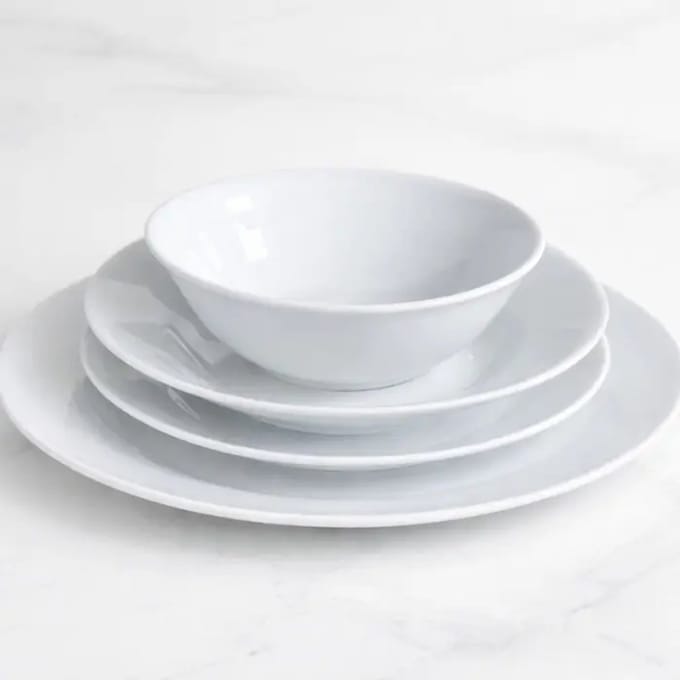 Witte Roos – porseleinen dinerservies – Bianco Classico – 24-delig – wit – Ø26,5 cm