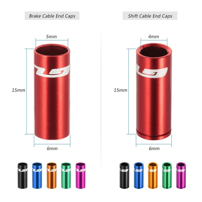 100 stuks remkabel eindkap 4mm/5mm fiets schakelkabel behuizing hulzen Dia 4mm zwart