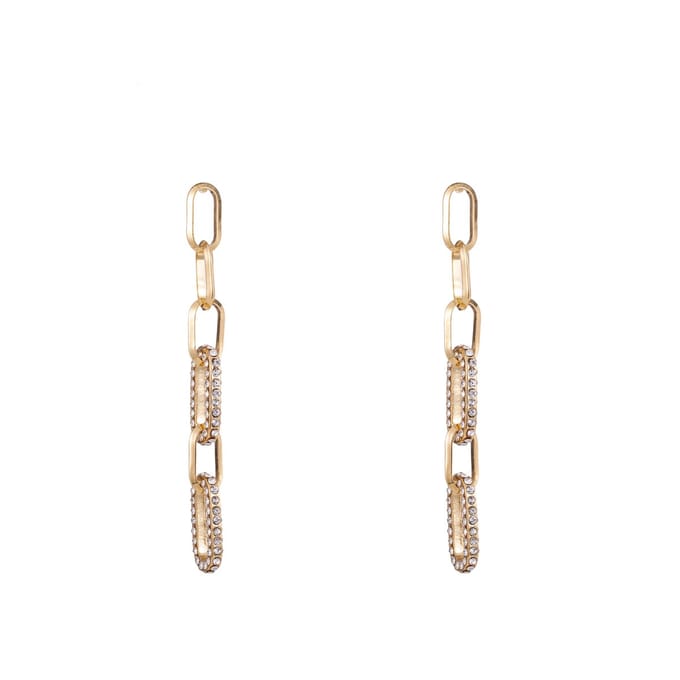 Go Dutch Label Oorknoppen sparkle chain dangle Zilver