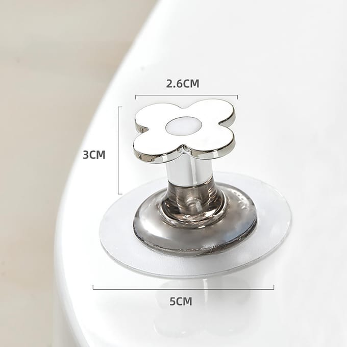 Handvat voor Toiletdeksel Toiletdeksel Lifter Gegalvaniseerd Bloemvorm Zelfklevend Eenvoudig te Gebruiken Toilet Lifter white