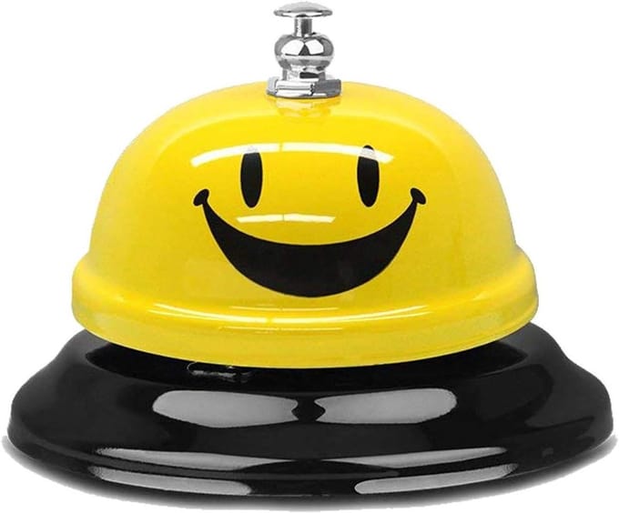 Service Bel - Oproep Bel - Hulp Vragen - Volledig Metaal - 83 cm - Geel