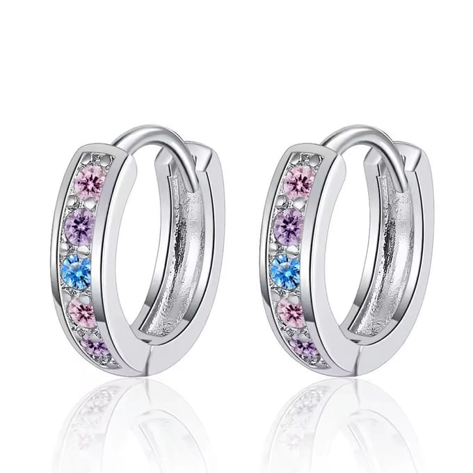 Oorbellen meisje - hoops - regenboog - pastel