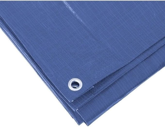 Benson afdekzeil - blauw - 3 x 5 m - bevestiging ogen - grondzeil - dekzeil
