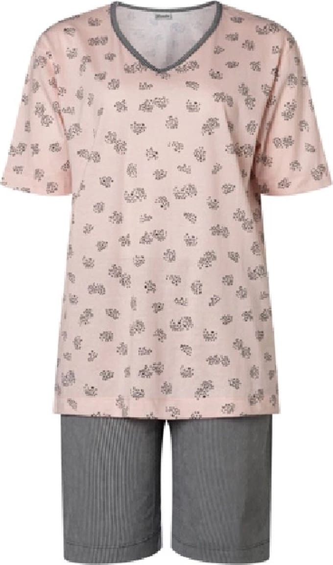 Lunatex - dames shortama 124171 - zalm - maat L