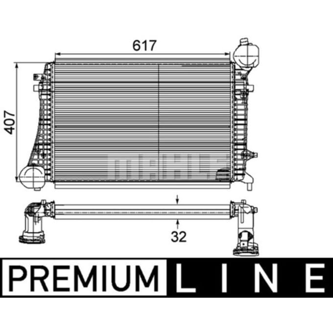 Intercooler, inlaatluchtRadiator MAHLE CI 167 000P