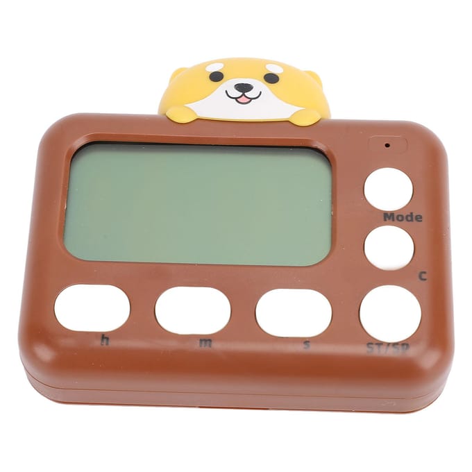 Digitale Keukentimer Plastic Schattig Cartoon Uiterlijk Elektrische Kooktimer voor Studeren Hond gray