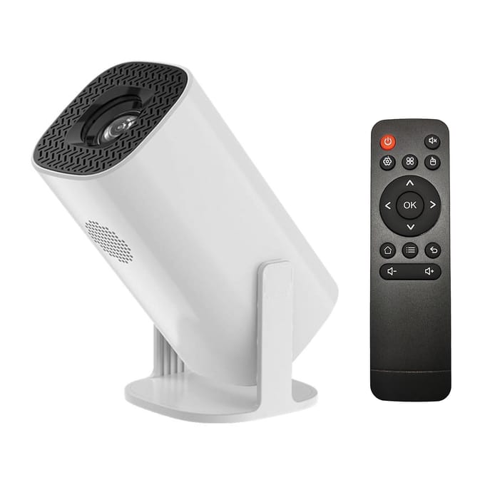 Projecteur avec décodage 4K 1080P WiFi6 BT5.4 Système Android 11 avec écran 100 pouces Même écran UK Plug blanc