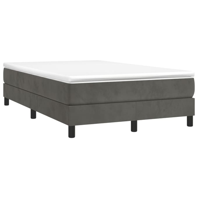 vidaXL - Boxspring - bed - 120x200 - cm - fluweel - donkergrijs