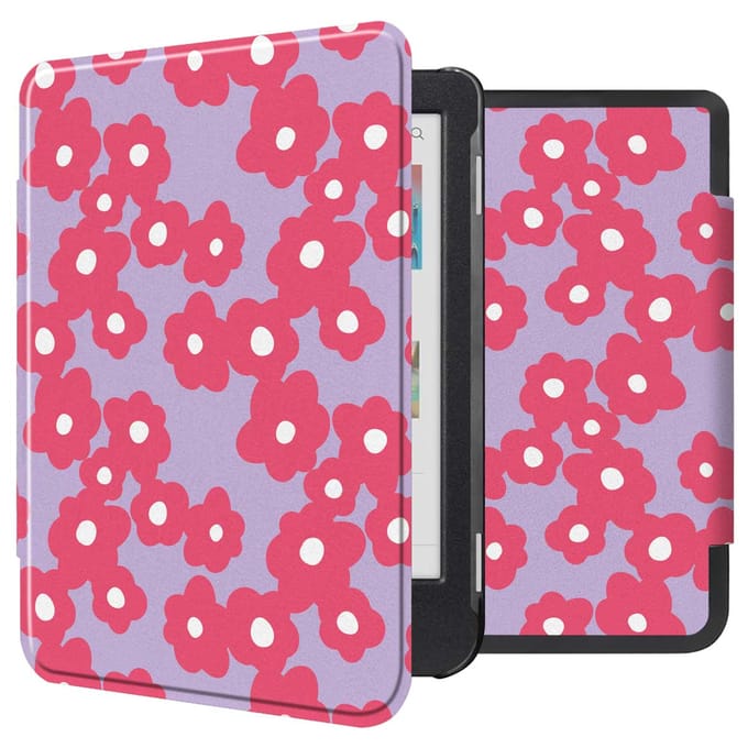 imoshion Design Slim Hard Case Bookcase voor de Kobo Clara Colour / BW - Dusty Rose Blossom