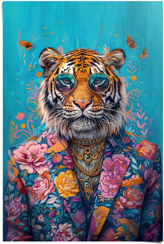 Poster Dressed Tiger - 91,5 x 61 - Papier - REINDERS