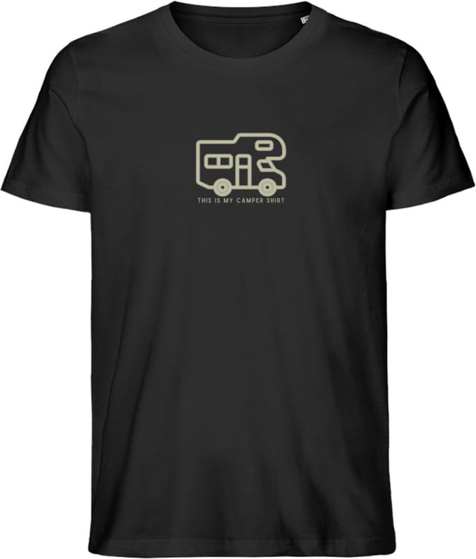 Grappig T Shirt Heren - Camper - Kamperen - Vakantie - Zwart - S