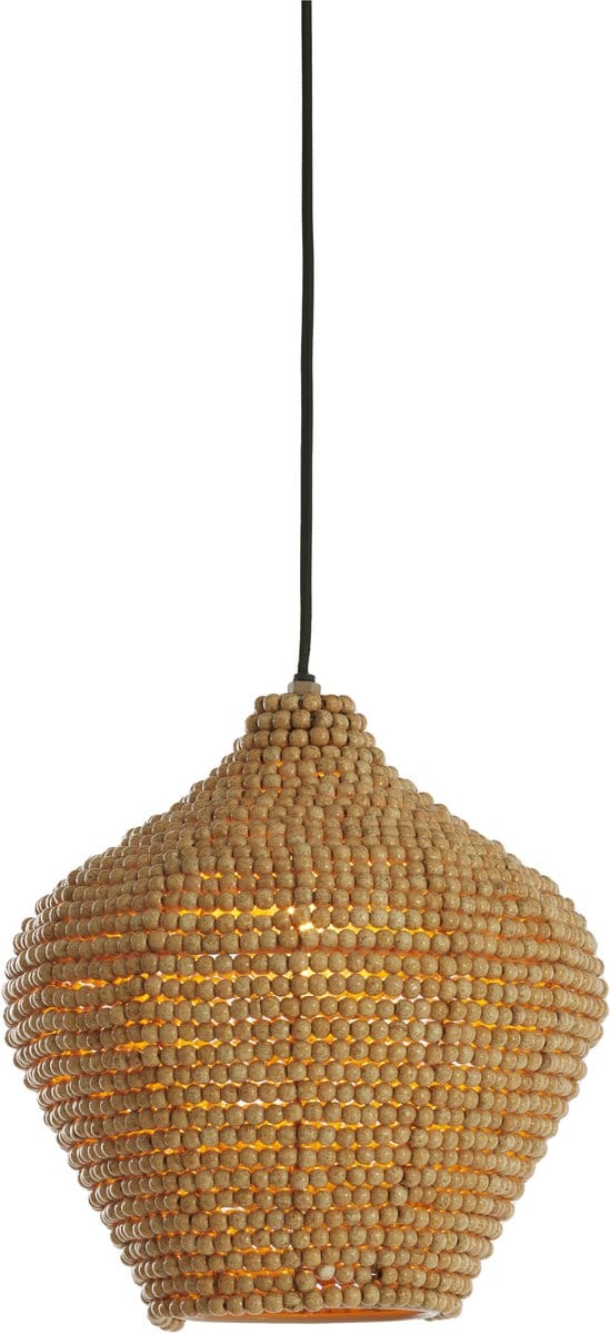 Light & Living Hanglamp Kalenga Kralen, 28cm - Naturel