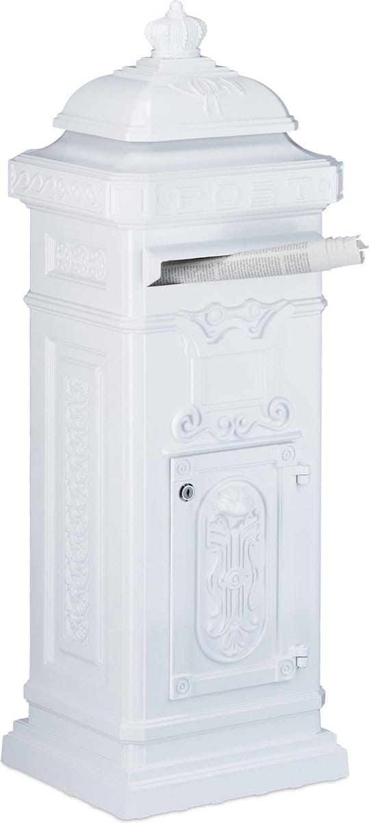 Engelse brievenbus - 101x34,5x31 cm - staand - wit