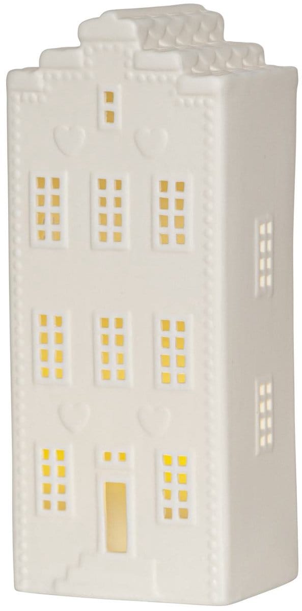 Star Trading Verlichte vuurtoren 'Vinter', keramiek, kerstlampje met batterijen + timer, warm wit, H 21 cm