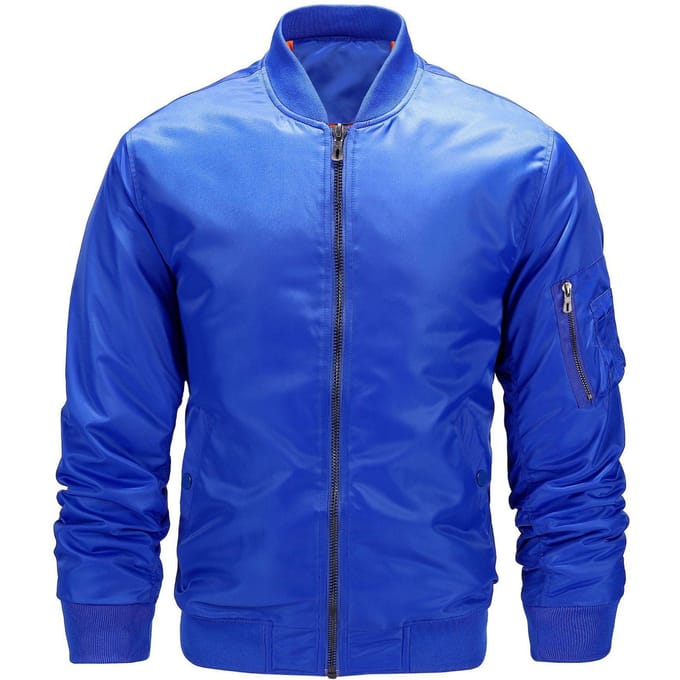 Vliegjack Lente en Herfst Bomberjack Baseball Uniform Grote Maten Trendy 3XL blue