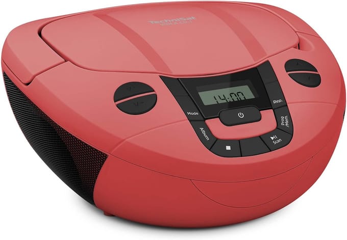 Draagbare Stereo CD Speler met FM Radio en Bluetooth in Rood