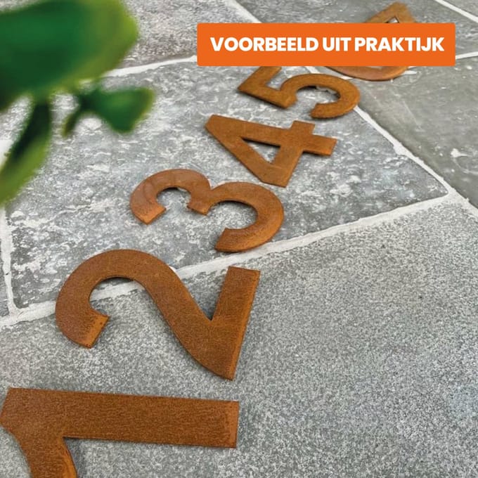 Cortenstaal Huisnummer - Letter b - 10cm hoog