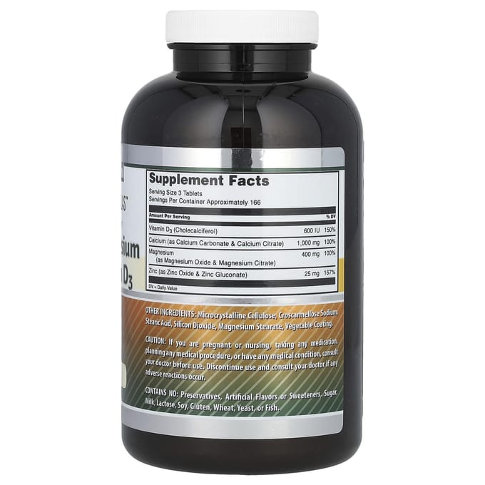 Nutrition étonnante, formules étonnantes, calcium, magnésium, zinc + vitamine D3, 500 comprimés