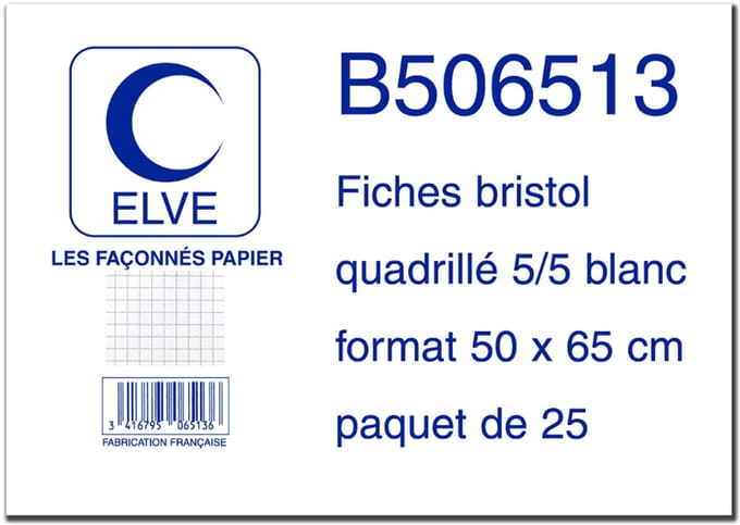 ELVE systeemkaarten 500x650mm blanco wit 25 stuks