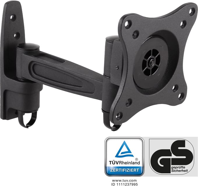 InLine® Muurbeugel, voor monitoren tot 69cm (27), max. 15kg, eendelige arm