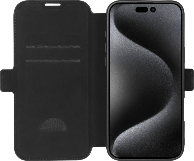 BlueBuilt Apple iPhone 16 Pro Max Book Case Leer Zwart